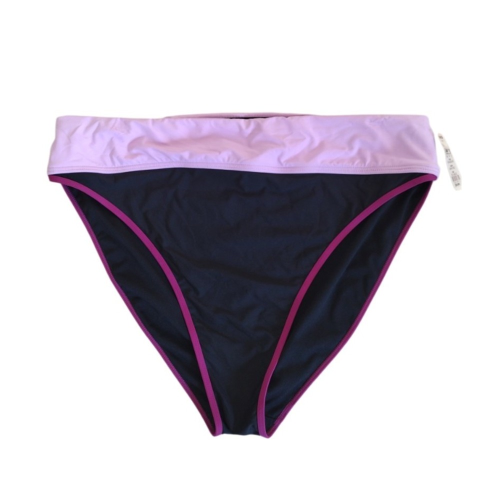 Fresh Water Swim Bottom Woman XXL Lavender Purple‎ Black High Waisted Beach Pool